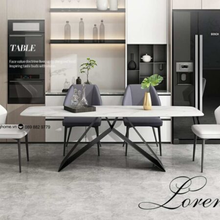 Bàn Ăn Mặt Đá Phiến Phủ Ceramic Hiện Đại Nhập Khẩu - Lorenzo