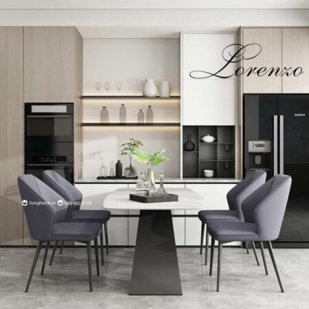 Bàn Ăn Mặt Đá Phiến Phủ Ceramic Hiện Đại Nhập Khẩu - Lorenzo