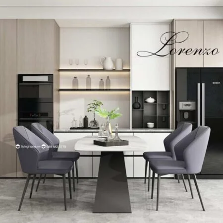 Bàn Ăn Mặt Đá Cao Cấp Hiện Đại Nhập Khẩu - LORENZO 9 Bàn Ăn Mặt Đá Phiến Phủ Ceramic Hiện Đại Nhập Khẩu - Lorenzo