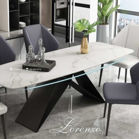 Bàn Ăn Mặt Đá Phiến Phủ Ceramic Hiện Đại Nhập Khẩu - Lorenzo