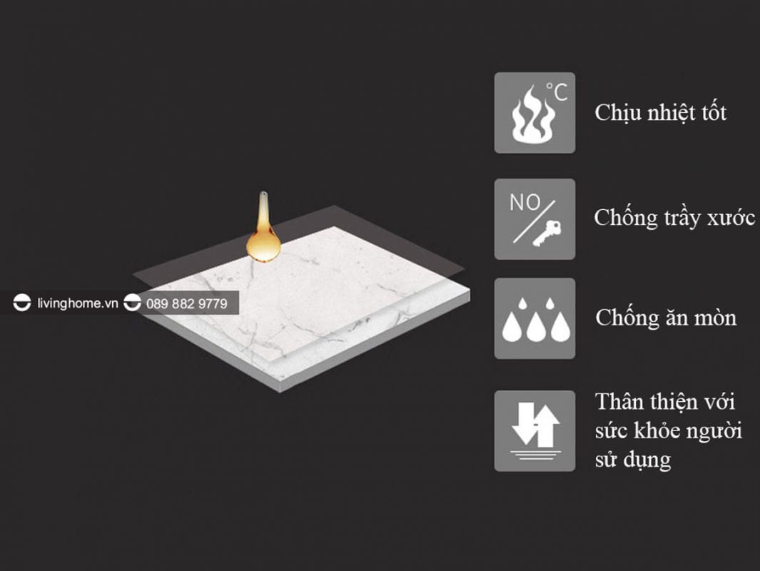 Bàn Ăn Mặt Đá Phiến Phủ Ceramic Hiện Đại Nhập Khẩu - Lorenzo