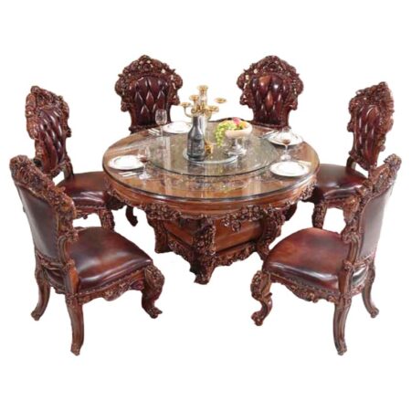 Bàn Ăn Cổ Điển Khung Gỗ Nhập Khẩu - Minale