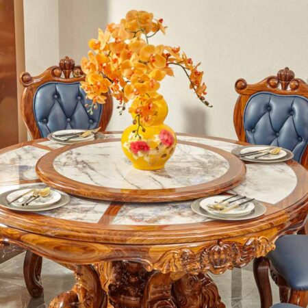 Bàn Ăn Cổ Điển Khung Gỗ Nhập Khẩu - Steven