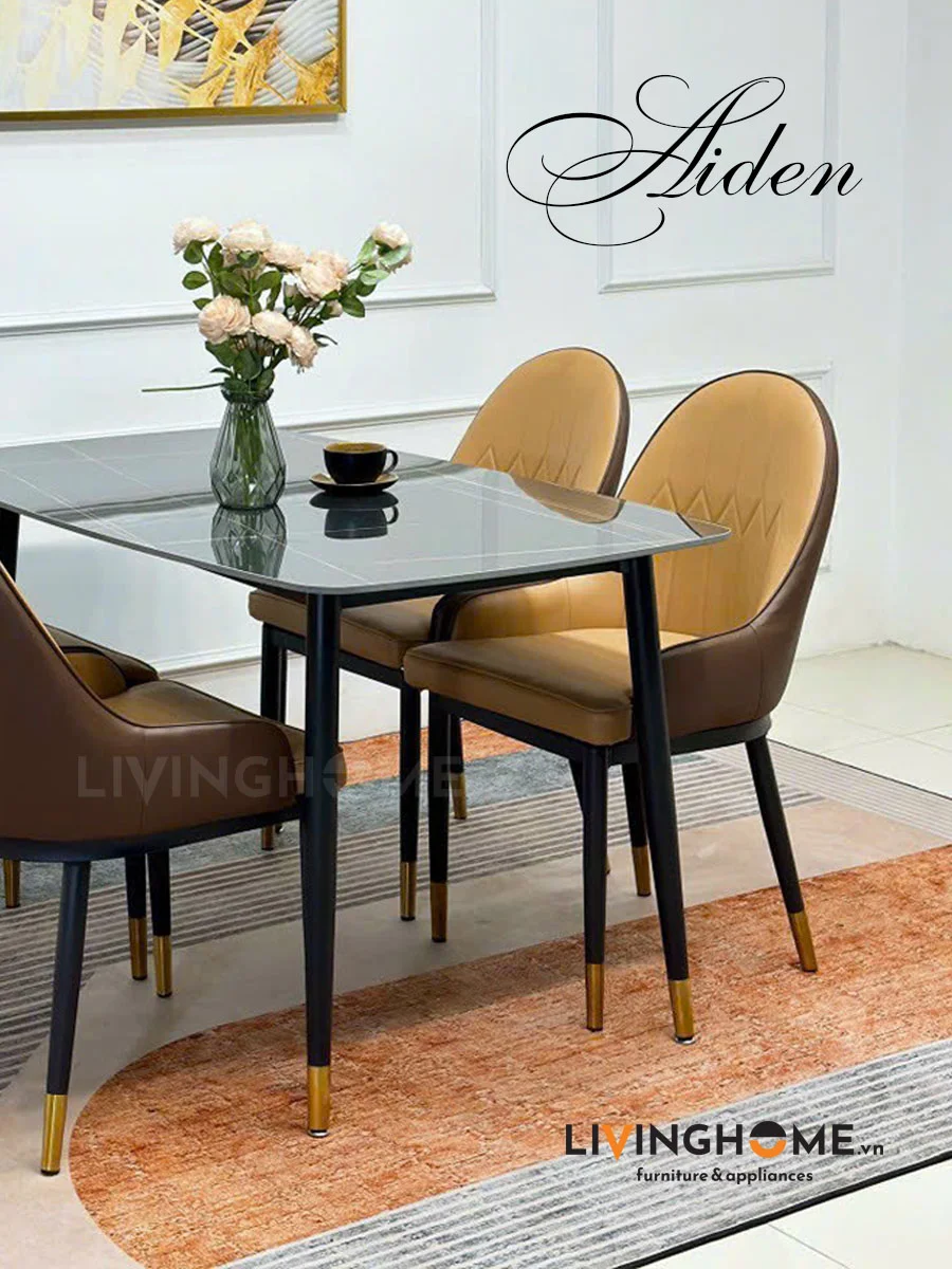 Bàn Ăn Mặt Đá Nhập Khẩu - AIDEN 6 Bàn Ăn Mặt Đá Nhập Khẩu - AIDEN