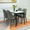 Bàn Ăn Mặt Đá Nhập Khẩu - GASTIN 1 Bộ bàn ăn 4 ghế Gastin