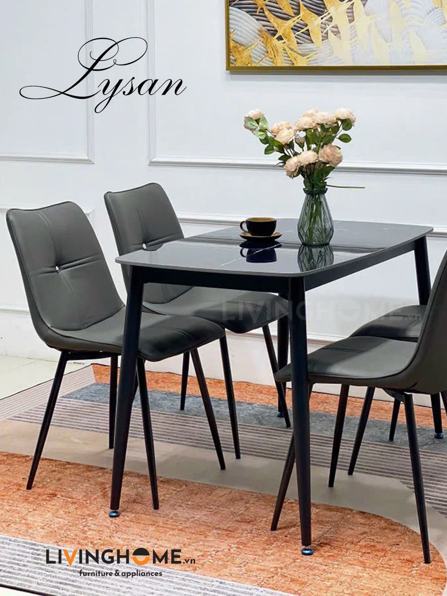 Bàn Ăn Mặt Đá Nhập Khẩu - LYSAN 5 Bộ bàn ăn 4 ghế Lysan