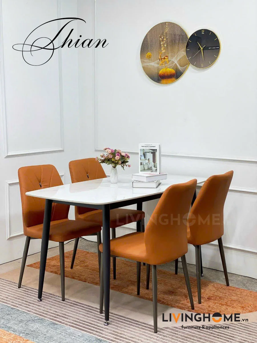 Bàn Ăn Mặt Đá Nhập Khẩu - THIAN 3 Bộ bàn ăn 4 ghế Thian