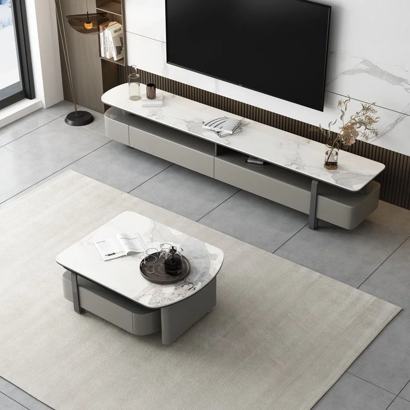 Bàn Trà Xoay 360 Mặt Đá Ceramic - LEONA