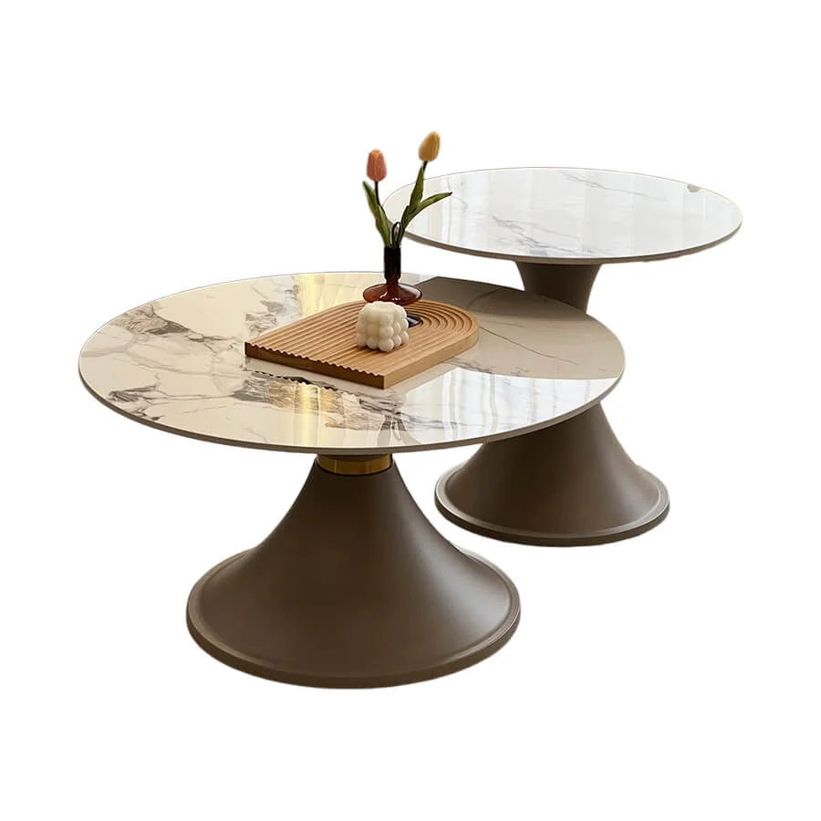 Bộ Bàn Trà Đôi Sofa Mặt Đá Tròn Xinh Sang - Massima 3 Bộ Bàn Trà Đôi Sofa Mặt Đá Tròn Xinh Sang - Massima