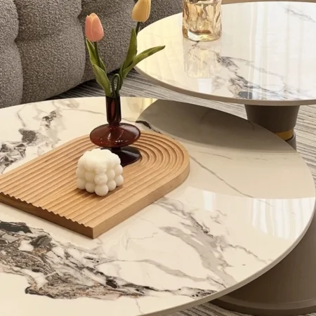 Bộ Bàn Trà Đôi Sofa Mặt Đá Tròn Xinh Sang - Massima 11 Bộ Bàn Trà Đôi Sofa Mặt Đá Tròn Xinh Sang - Massima