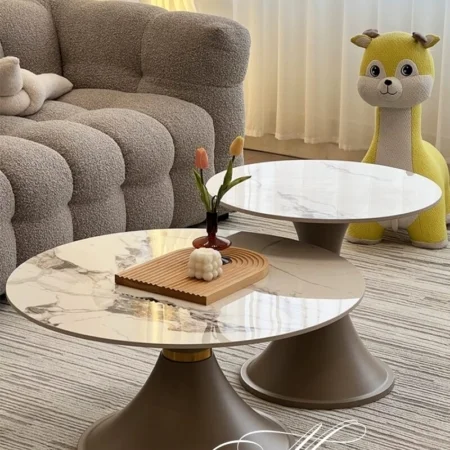 Bộ Bàn Trà Đôi Sofa Mặt Đá Tròn Xinh Sang - Massima 9 Bộ Bàn Trà Đôi Sofa Mặt Đá Tròn Xinh Sang - Massima