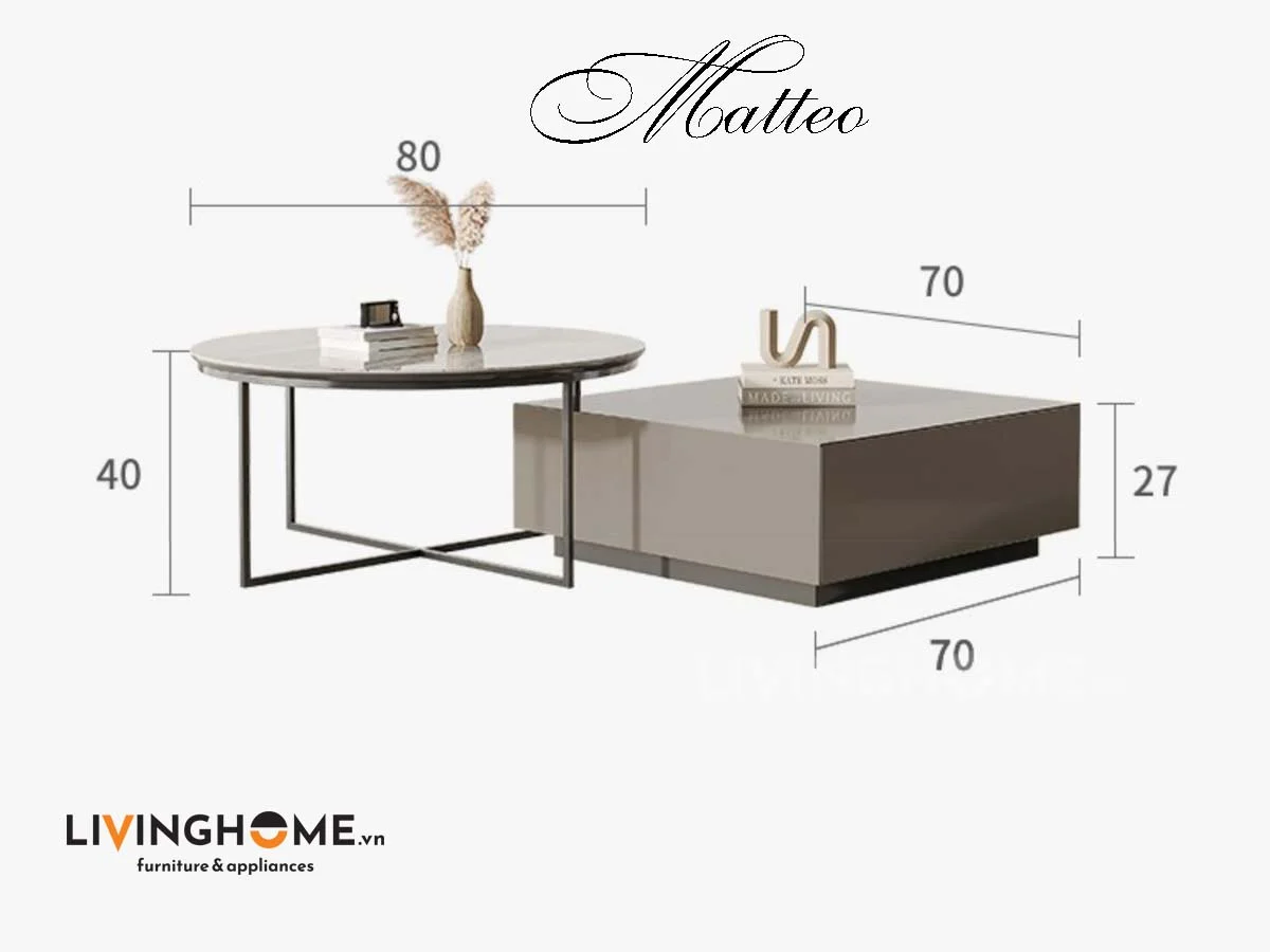 Bàn trà nhập khẩu Matteo