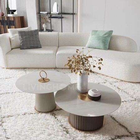 Bàn trà đôi mặt đá hiện đại Mia