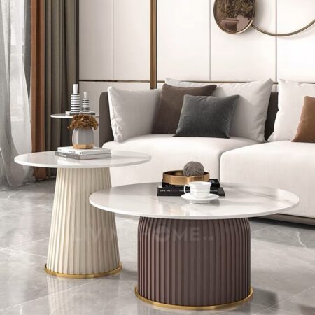 Bàn trà sofa Mia 10 Bàn trà đôi mặt đá hiện đại Mia