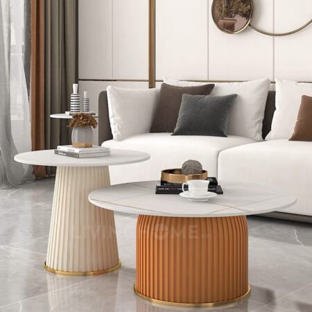 Bàn trà sofa Mia 11 Bàn trà đôi mặt đá hiện đại Mia