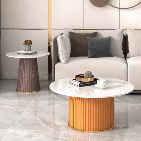 Bàn trà sofa Mia 12 Bàn trà đôi mặt đá hiện đại Mia