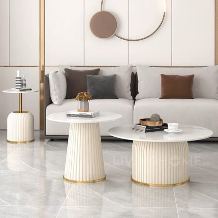 Bàn trà sofa Mia 13 Bàn trà đôi mặt đá hiện đại Mia