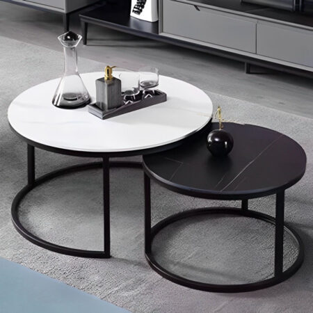 Bộ Bàn Trà Đôi Sofa Mặt Đá Tròn - THIERRY 7 Bàn trà Thierry