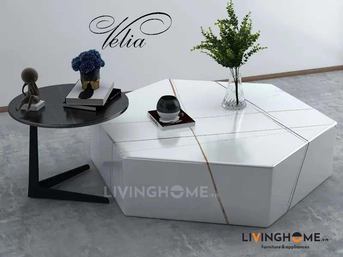 Bộ Bàn Trà Sofa Mặt Đá Decor Độc Đẹp - Velia 14 Bàn trà nhập khẩu Velia