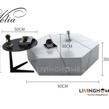 Bộ Bàn Trà Sofa Mặt Đá Decor Độc Đẹp - Velia 13 Bàn trà nhập khẩu Velia