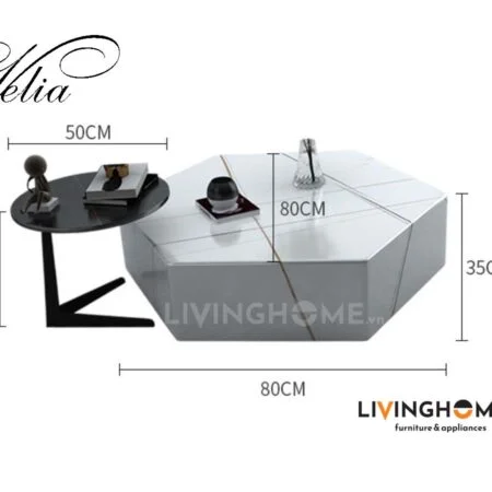 Bộ Bàn Trà Sofa Mặt Đá Decor Độc Đẹp - Velia 13 Bàn trà nhập khẩu Velia