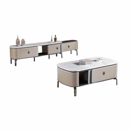 Bộ Bàn Trà Sofa Kệ Tivi Mặt Đá Nhập Khẩu - Vittorio