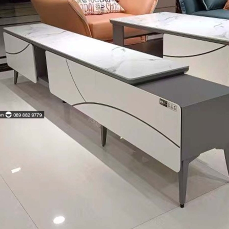 Kệ Tivi Mở Rộng Mặt Đá Phiến Phủ Ceramic - Berta 9 Kệ Tivi Mở Rộng Mặt Đá Phiến Phủ Ceramic - Berta