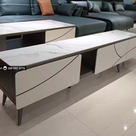 Kệ Tivi Mở Rộng Mặt Đá Phiến Phủ Ceramic - Berta