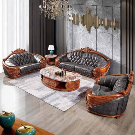 Bộ Sofa Tân Cổ Điển Khung Gỗ Mun Nhập Khẩu – MARIAN 6 Sofa Cổ Điển Khung Gỗ Nhập Khẩu – MARIAN