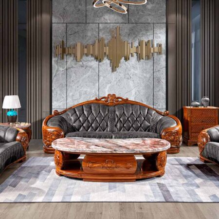 Bộ Sofa Tân Cổ Điển Khung Gỗ Mun Nhập Khẩu – MARIAN 7 Sofa Cổ Điển Khung Gỗ Nhập Khẩu – MARIAN