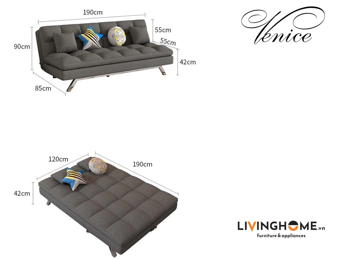 Sofa Giường Vải Cao Cấp Nhập Khẩu - Venice