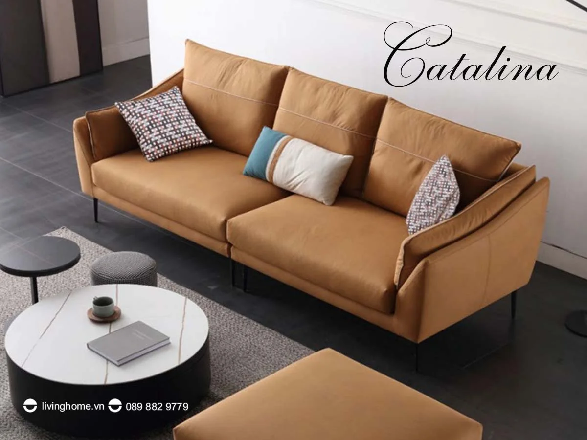 Sofa băng Catalina da công nghiệp bền bỉ đẹp tự nhiên 3 sofa bang catalina da cong nghe kem don 5