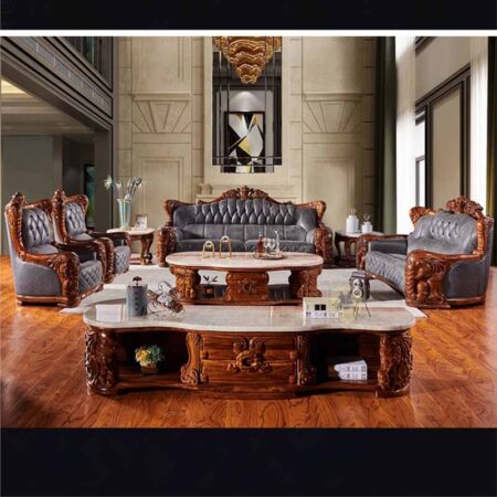 Bộ Sofa Tân Cổ Điển Khung Gỗ Mun Nhập Khẩu - KONBA 13 Sofa Cổ Điển Khung Gỗ Nhập Khẩu - Konba