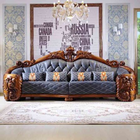 Bộ Sofa Tân Cổ Điển Khung Gỗ Mun Nhập Khẩu - MIXENU 8 Sofa Cổ Điển Khung Gỗ Nhập Khẩu - Mixenu