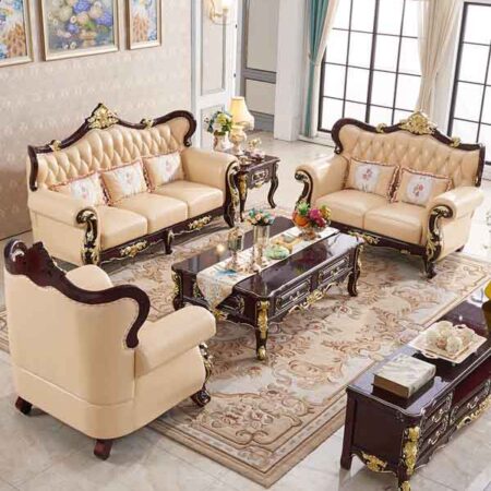Bộ Sofa Tân Cổ Điển Khung Gỗ Mun Nhập Khẩu - PALACE 10 Sofa Cổ Điển Khung Gỗ Nhập Khẩu - Palace