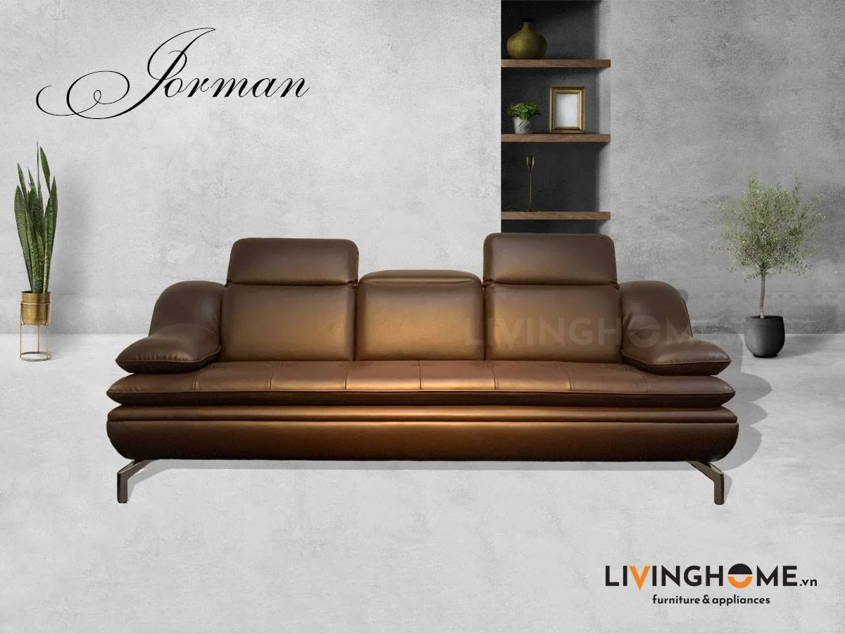 Sofa Văng Da 3 Chỗ Tựa Gật Gù - Jorman