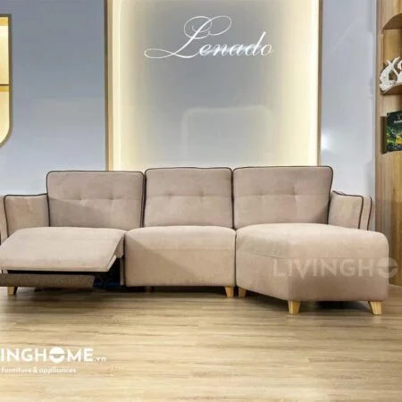 Sofa Góc Vải Kết Hợp Ghế Sofa Thư Giản Chỉnh Điện - Lenado