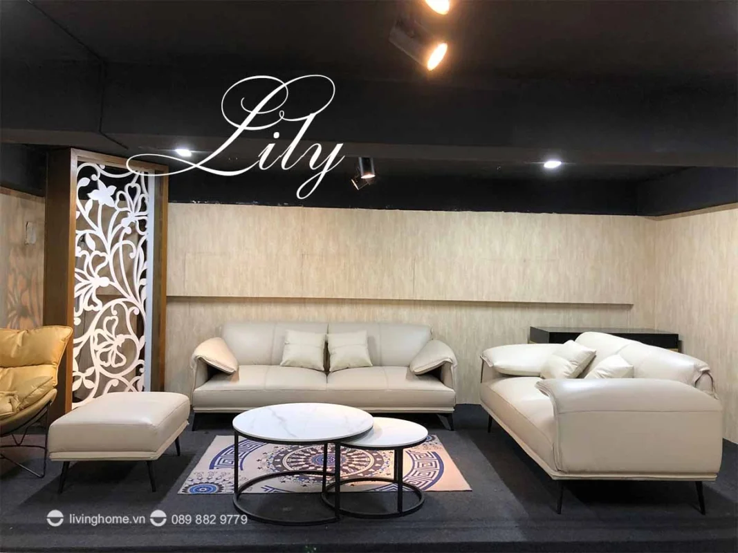 Sofa Băng Da Bò Cao Cấp 2m2 - Lily 14 Bộ Sofa băng da bò Lily