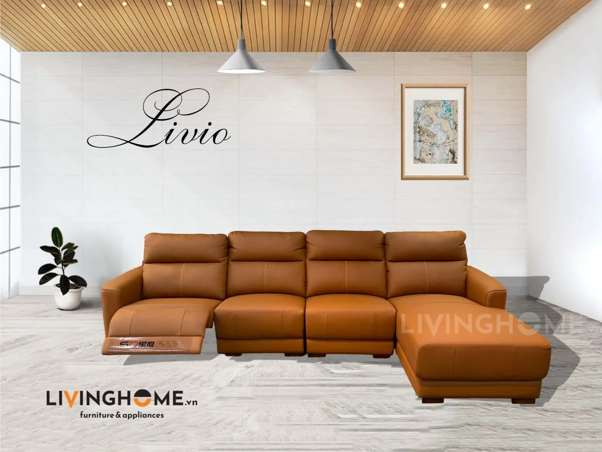 Sofa Góc Da Kết Hợp Ghế Sofa Thư Giản Chỉnh Điện - Livio 10 Sofa Livio