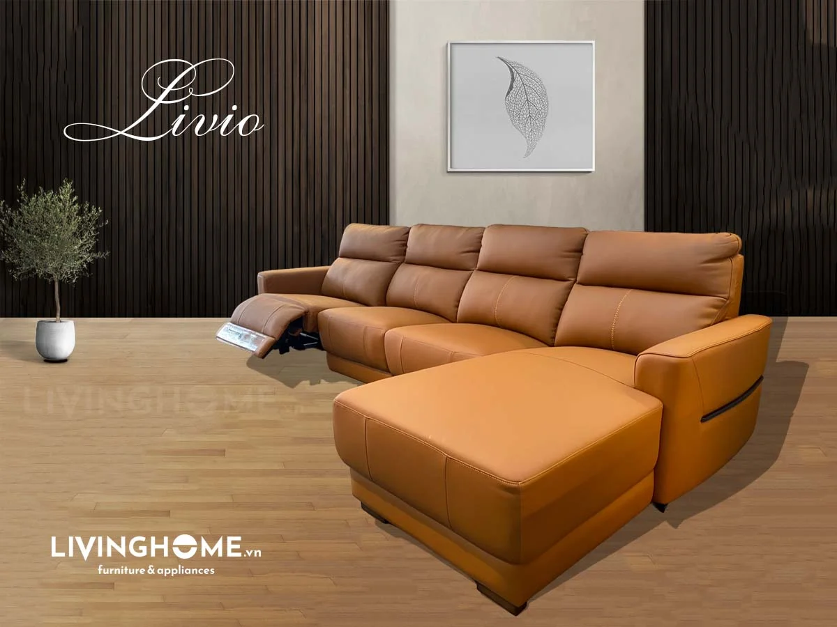 Sofa Góc Da Kết Hợp Ghế Sofa Thư Giản Chỉnh Điện - Livio 11 Sofa Livio