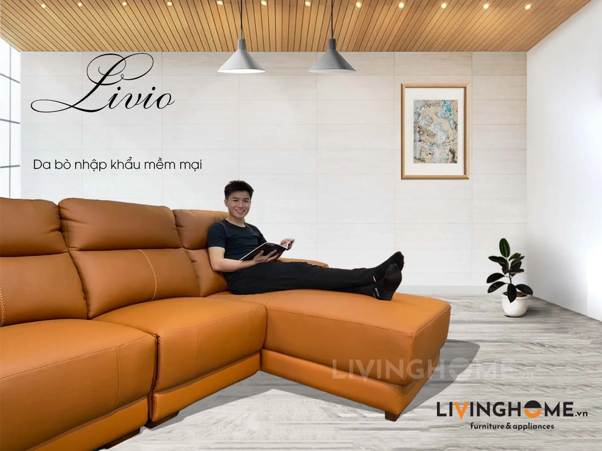 Sofa Góc Da Kết Hợp Ghế Sofa Thư Giản Chỉnh Điện - Livio 8 Sofa Góc Da Kết Hợp Ghế Sofa Thư Giản Chỉnh Điện - Livio