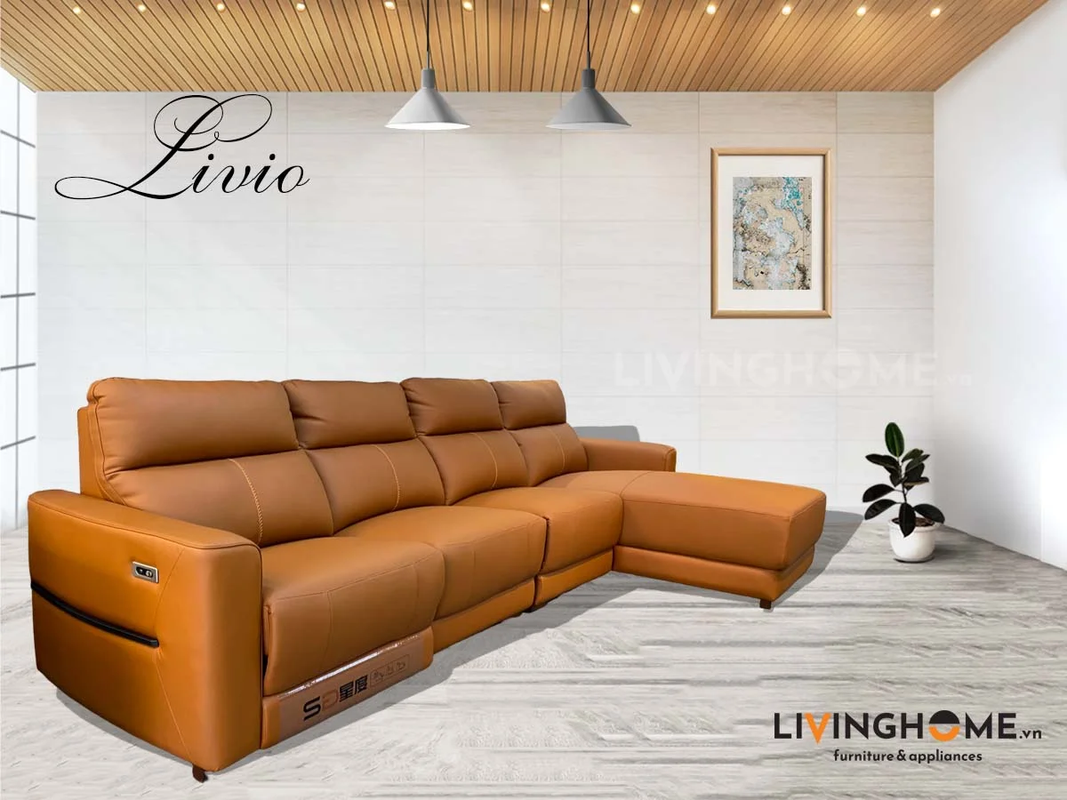Sofa Góc Da Kết Hợp Ghế Sofa Thư Giản Chỉnh Điện - Livio 14 Sofa Góc Da Kết Hợp Ghế Sofa Thư Giản Chỉnh Điện - Livio