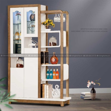 Kệ tủ rượu kết hợp vách ngăn nhập khẩu LVH-9906 5 tu ruou nhap khau 9906