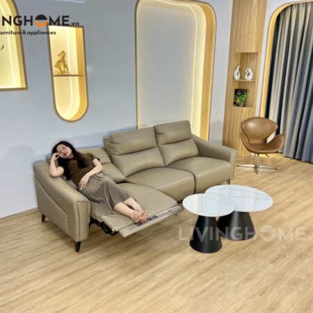 Sofa Da Thật Tích Hợp Ghế Thư Giãn Chỉnh Điện - DAMINA 10 Sofa Da Bò Nhập Khâu Tích Hợp Ghế Thư Giãn Chỉnh Điện - DAMINA