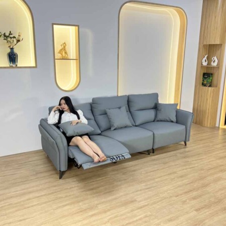 Sofa Da Bò Tích Hợp Ghế Thư Giãn Chỉnh Điện - NORIA 9 Sofa Da Bò Nhập Khẩu Tích Hợp Ghế Thư Giãn Chỉnh Điện - NORIA