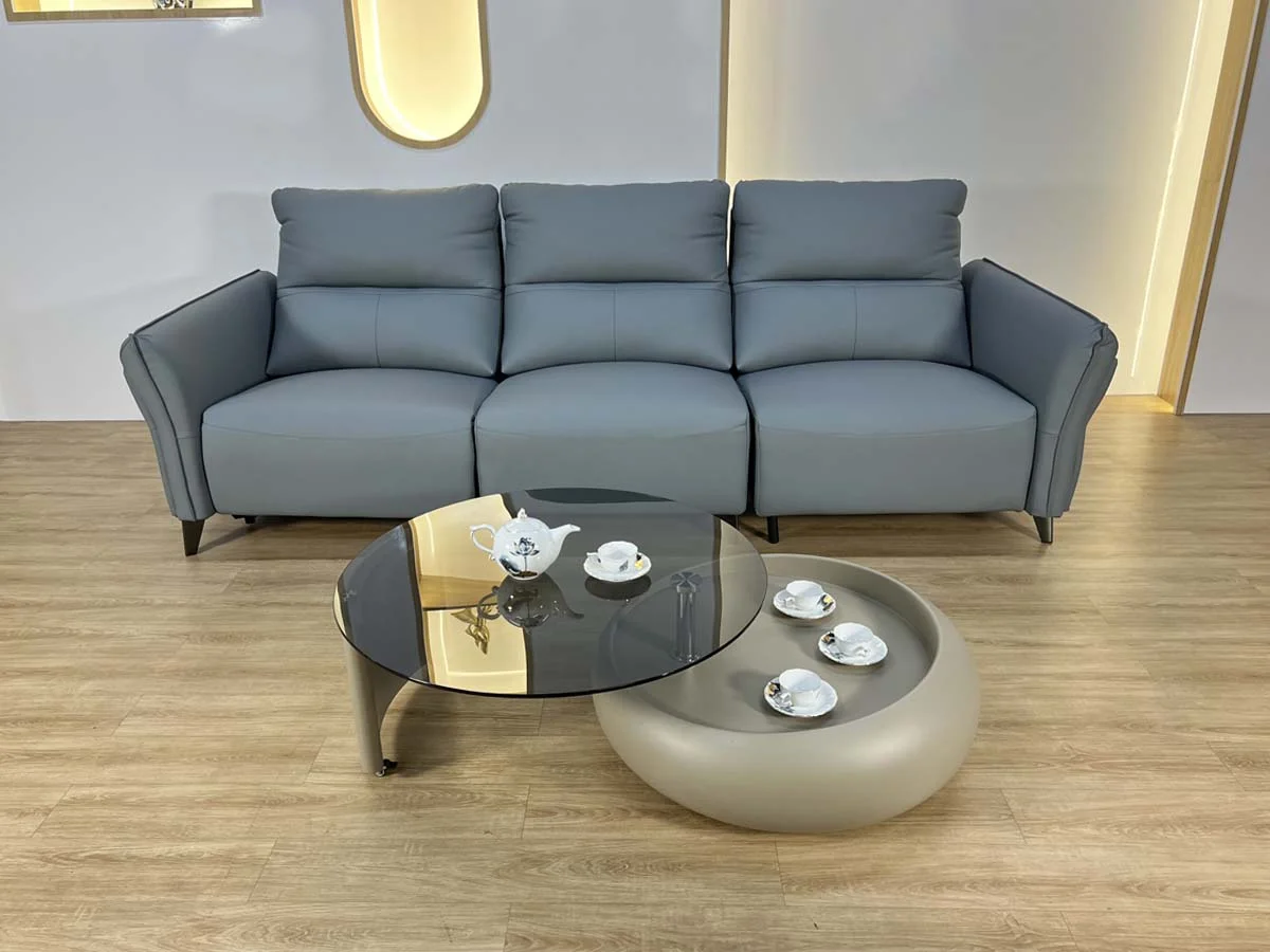 Sofa Da Bò Tích Hợp Ghế Thư Giãn Chỉnh Điện - NORIA 17 Sofa Da Bò Nhập Khẩu Tích Hợp Ghế Thư Giãn Chỉnh Điện - NORIA