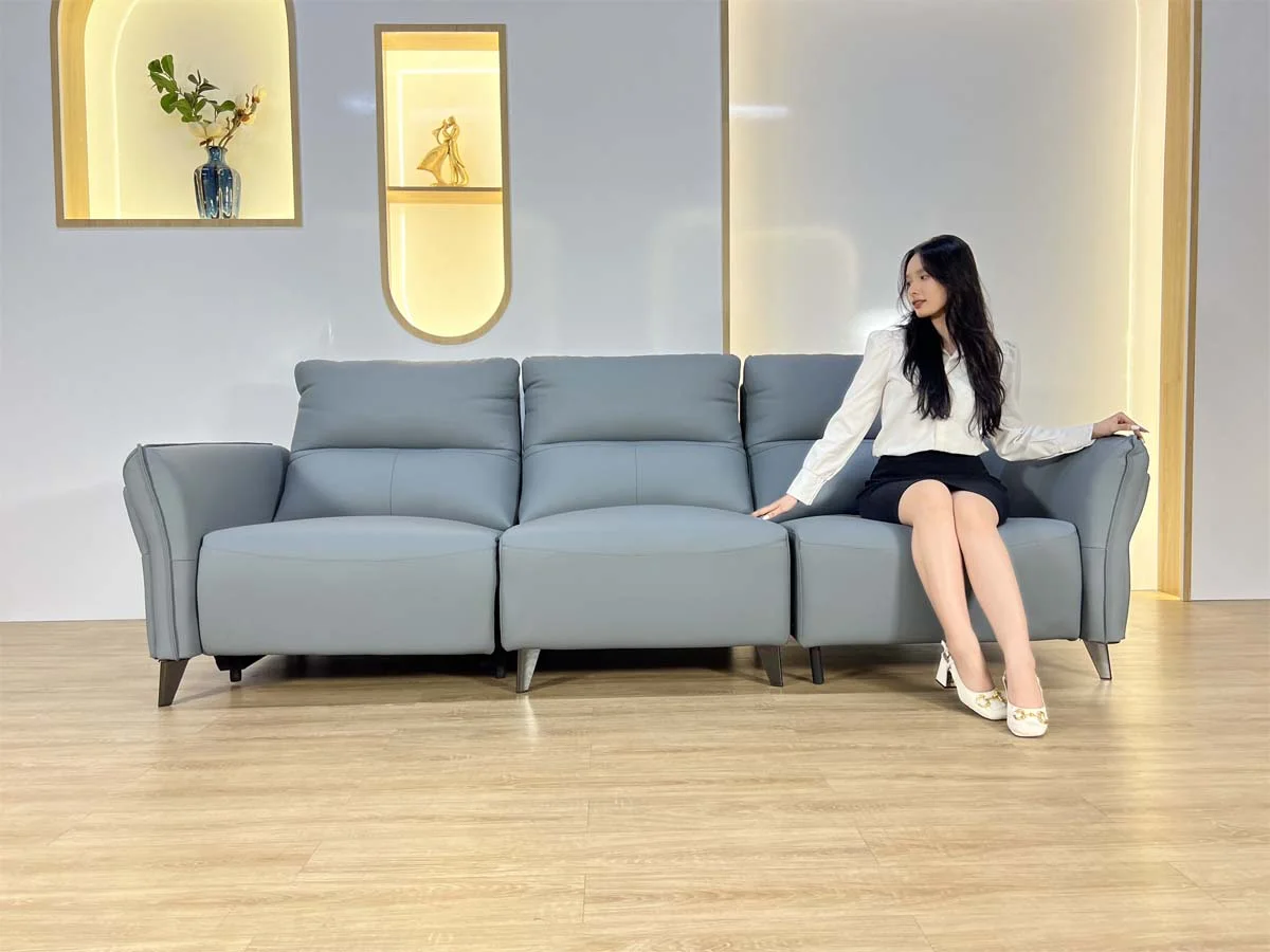 Sofa Da Bò Tích Hợp Ghế Thư Giãn Chỉnh Điện - NORIA 14 Sofa Da Bò Tích Hợp Ghế Thư Giãn Chỉnh Điện - NORIA
