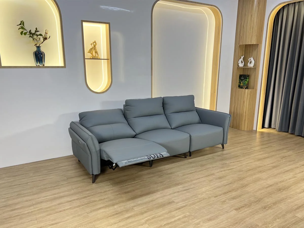 Sofa Da Bò Tích Hợp Ghế Thư Giãn Chỉnh Điện - NORIA 15 Sofa Da Bò Nhập Khẩu Tích Hợp Ghế Thư Giãn Chỉnh Điện - NORIA